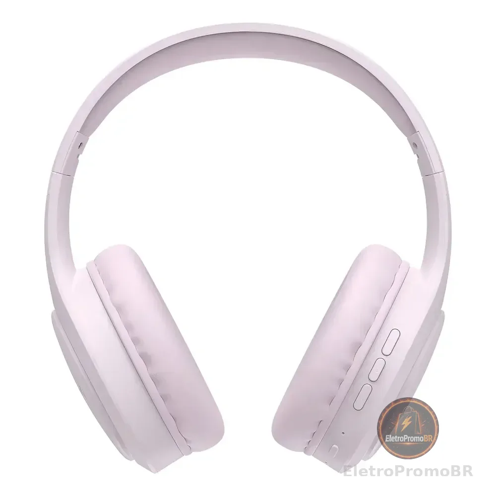 Fone De Ouvido Headphone Dapon H02d Bluetooth 5.1 Over-ear 22 Horas De Bateria Rosa