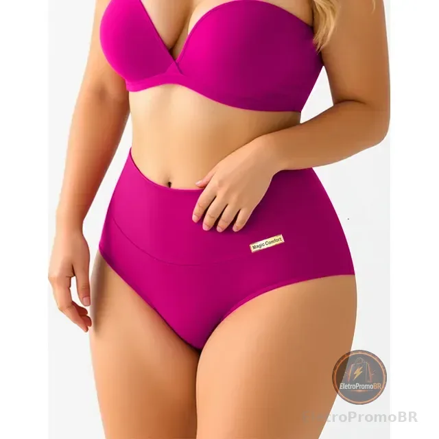 Kit Com 10 Lindas Calcinha Cós Alto Cores Atacado Revenda