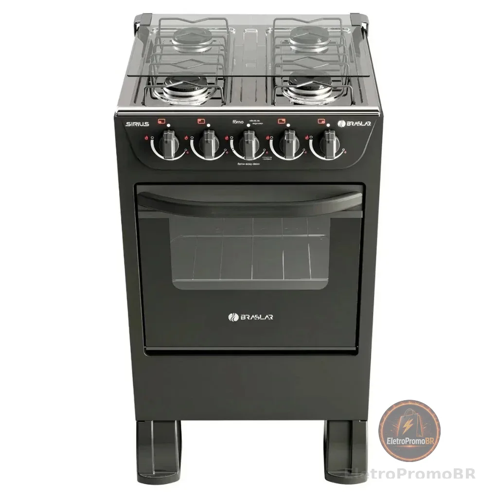 Fogão De Piso Braslar 4 Bocas New Sirius Preto Manual