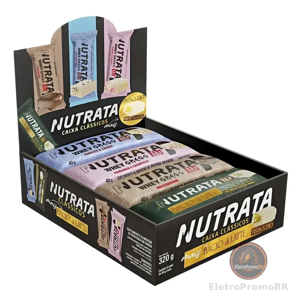 Barra Proteica Nutrata Caixa Mista Bacio 8un 320g Caixa Mista Bacio