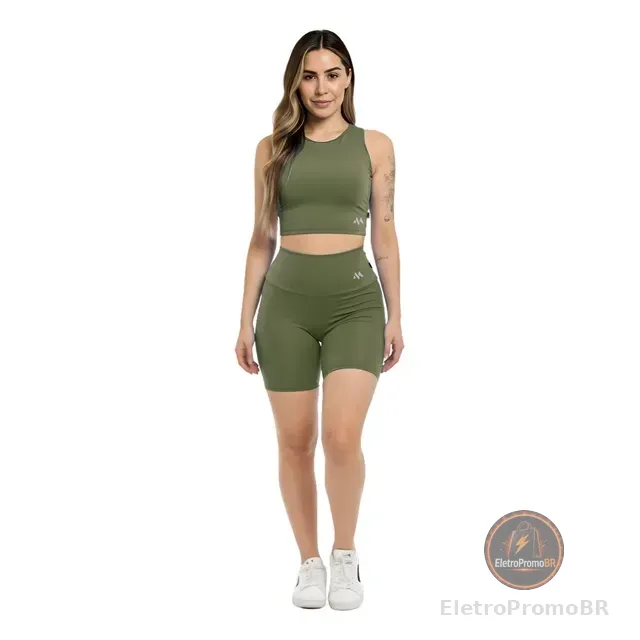 Conjunto Bermuda Feminino Academia Blackout Zero Transparenc