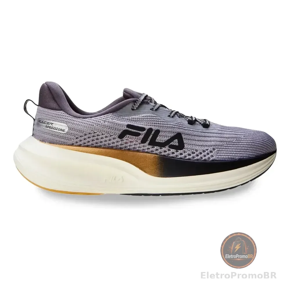 Tenis Masculino Fila Racer Speedzone Lisa Cinza/dourado/grafite 39 Br