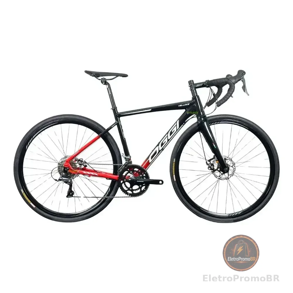 Bicicleta Oggi Speed Velloce Shimano Claris 16v 2026 Cores Preto / Vermelho L