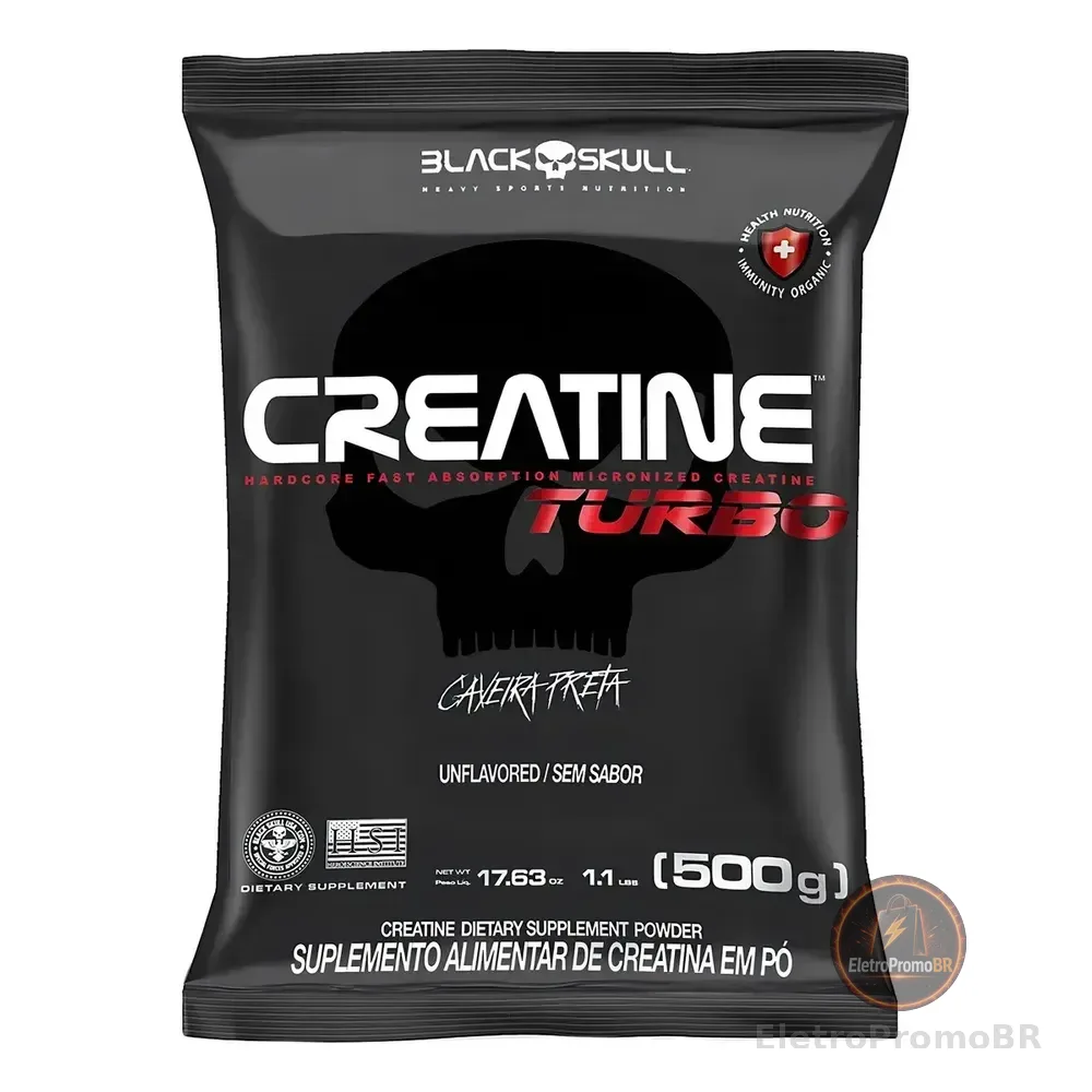 Suplemento En Barra De Cereais Black Skull Caveira Preta Creatina De Bone Crusher X 500g Sem Sabor