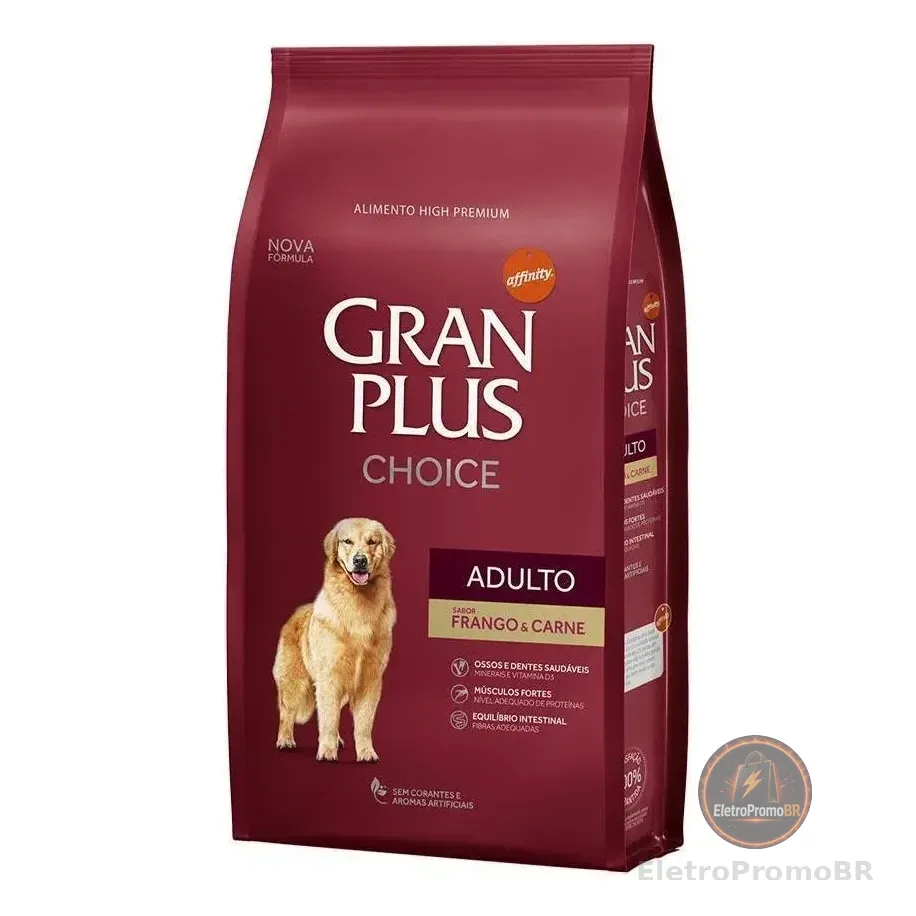 Ração Gran Plus Choice Adultos Sabor Frango E Carne 15kg
