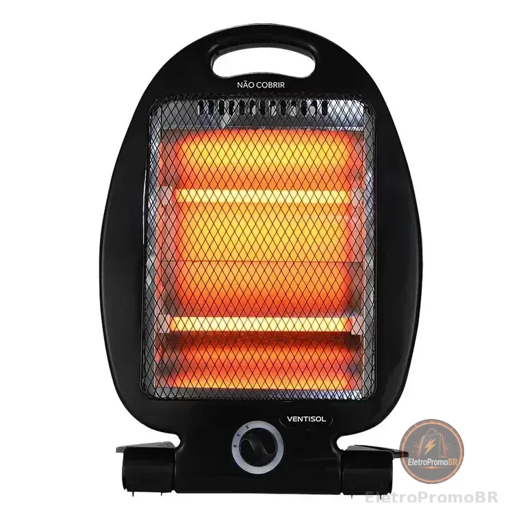 Aquecedor Elétrico Quartzo Doméstico 800w Ventisol Preto 127v