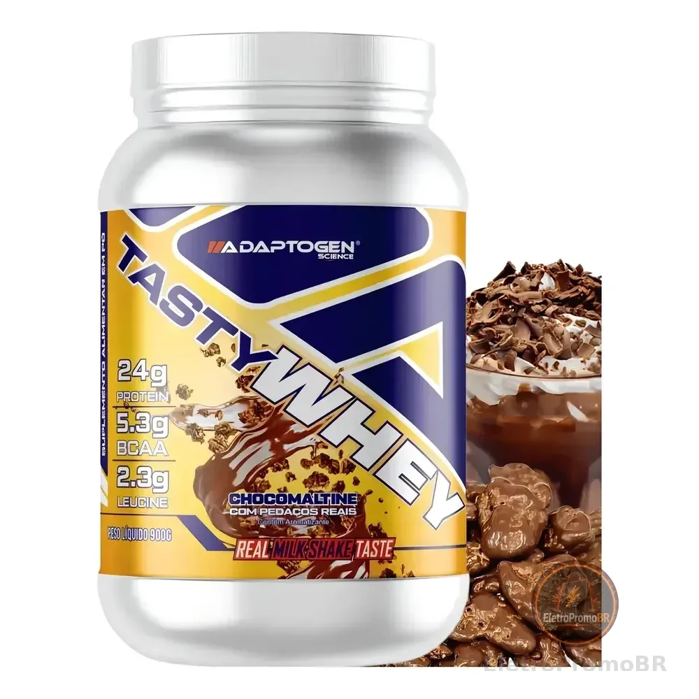 Suplemento Tasty Whey 3w Gourmet Whey Protein Adaptogen Science Pote 900g Sabor Chocomaltine Choco Maltine