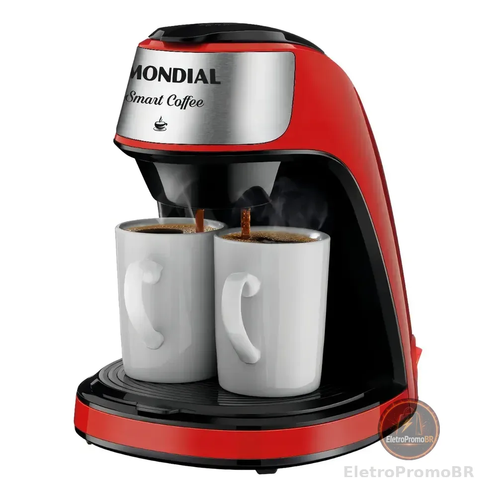 Cafeteira Elétrica Mondial Smart Coffee Cor Vermelho/inox 220v