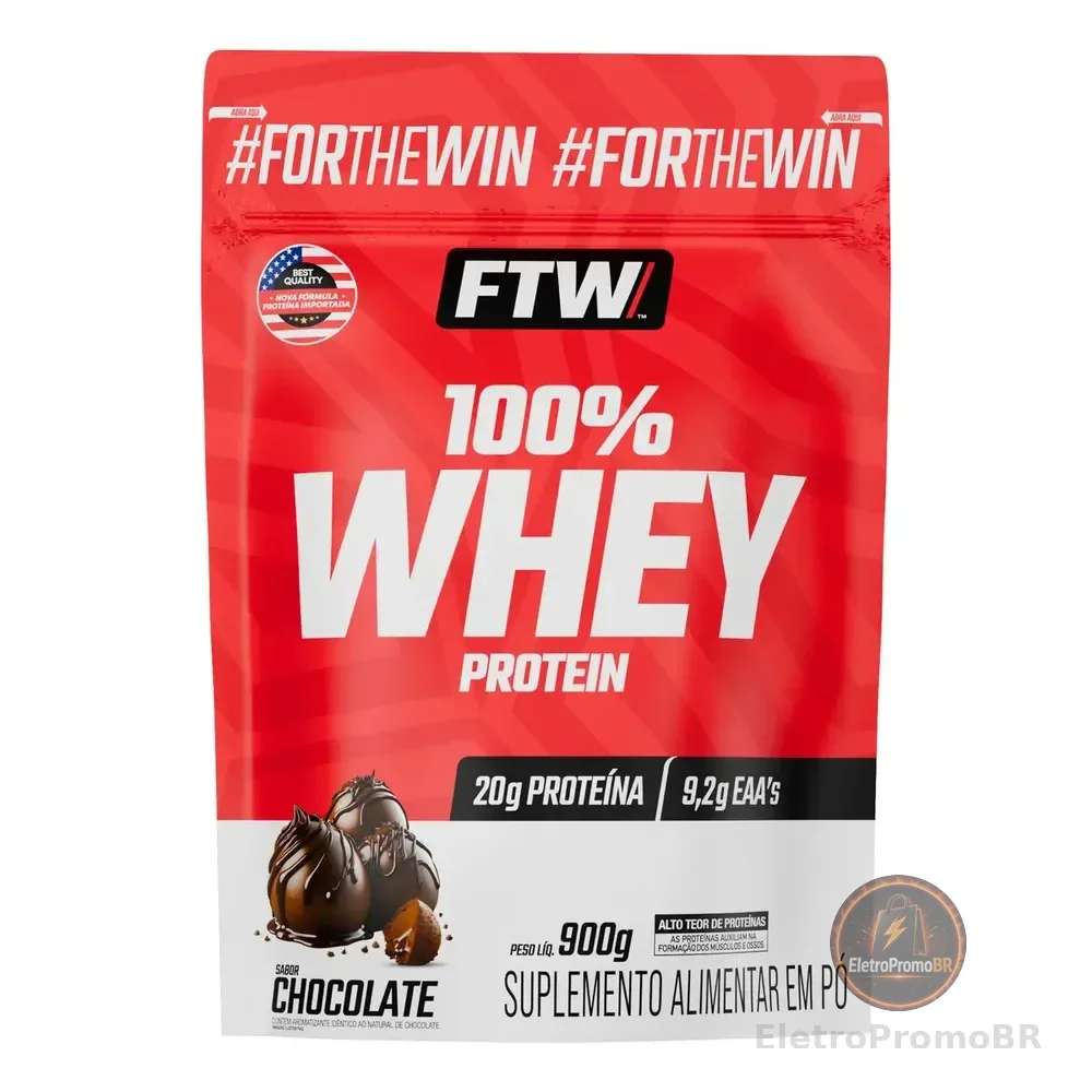 100% Whey Protein Refil 900g Sabor Chocolate - Ftw