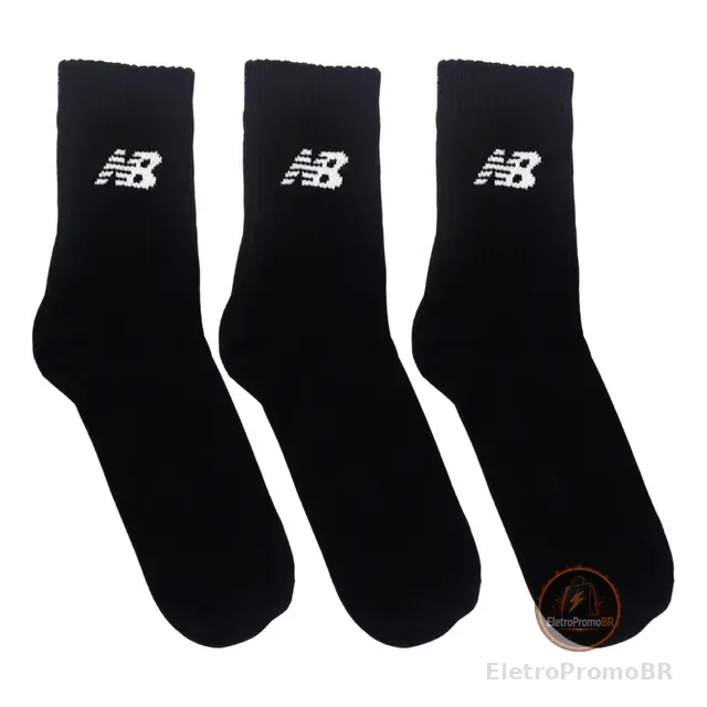 Kit 3 Meias New Balance Cano Longo 39 Ao 42 Unissex Conforto