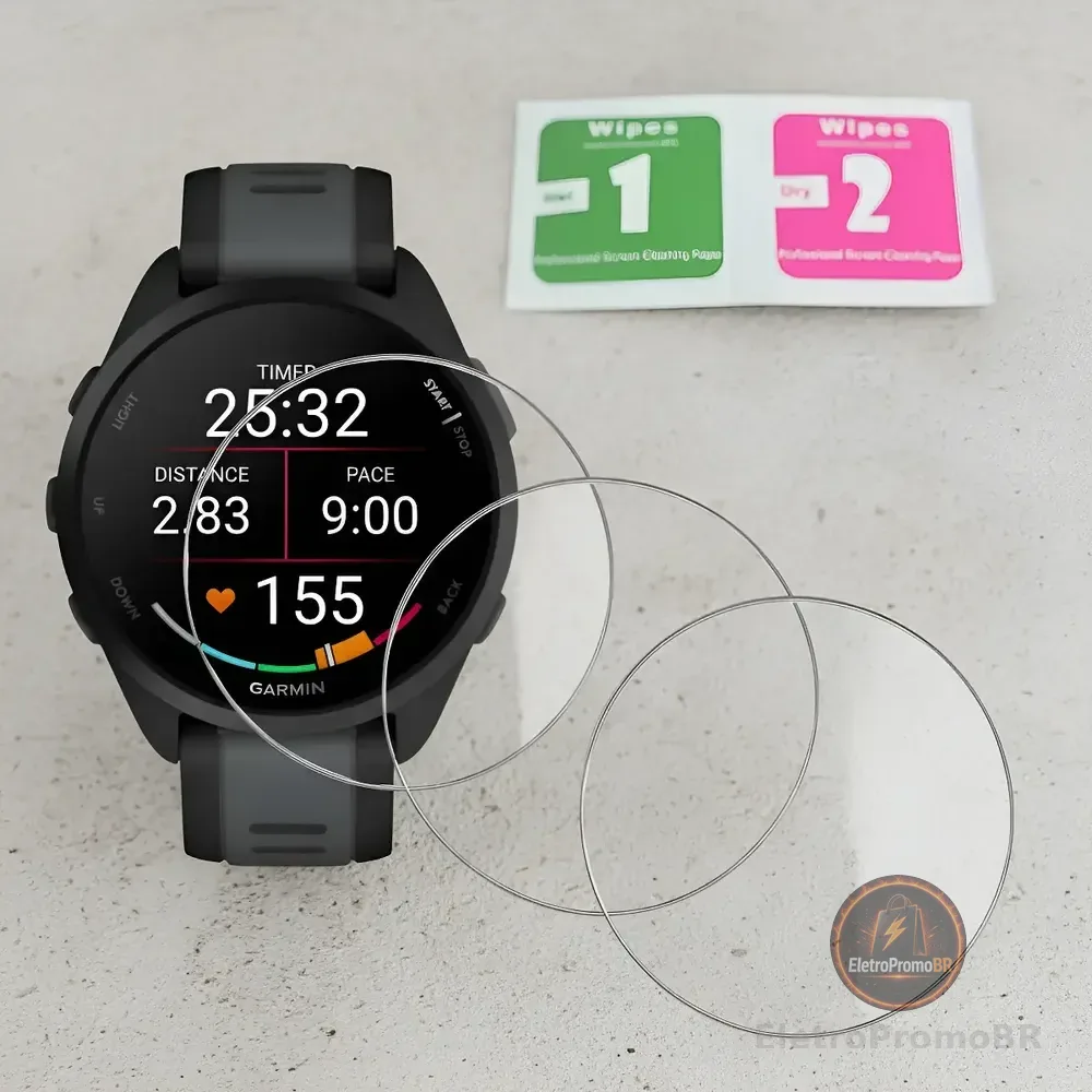 Kit 3 Película Vidro Para Garmin Forerunner 165 Ou 165 Music