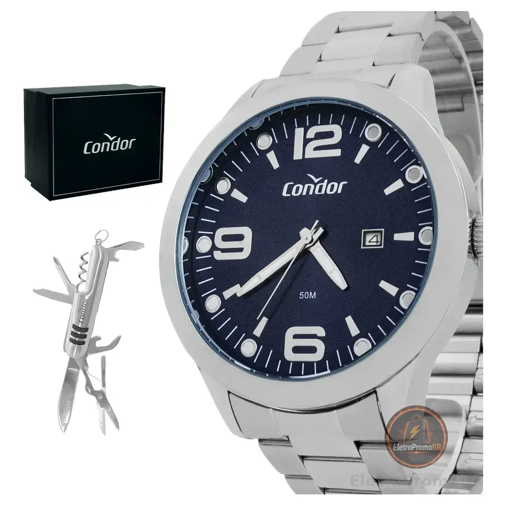 Relógio Condor Masculino Analógico Prata Co2115nax K4a Prateado