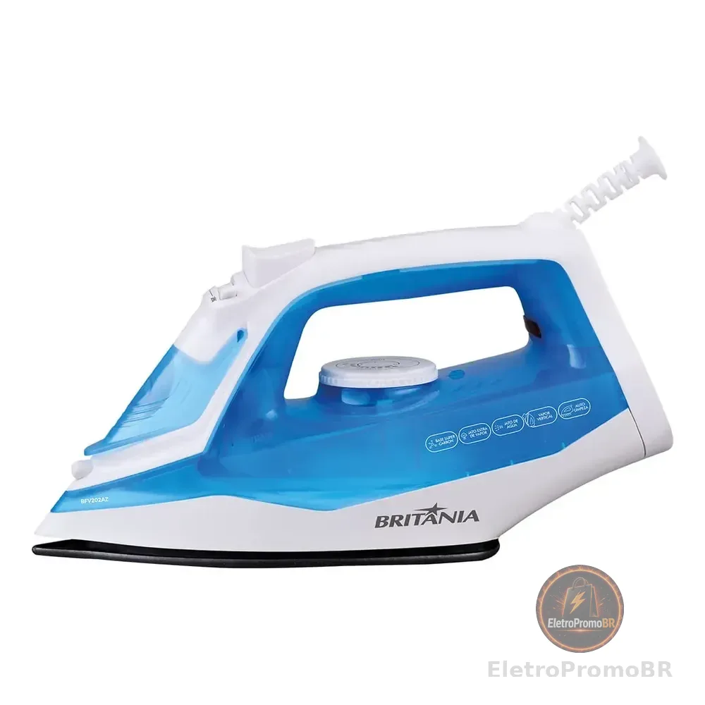 Ferro De Passar A Vapor Bfv202az Base Antiaderente Britânia Azul 127v