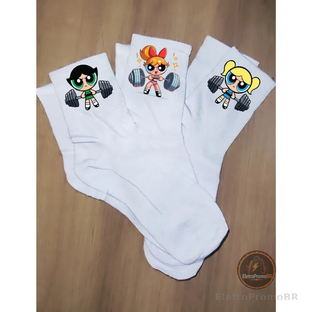 Kit meias Meninas Maromba academia crossfit meias personalizadas 3 unidades