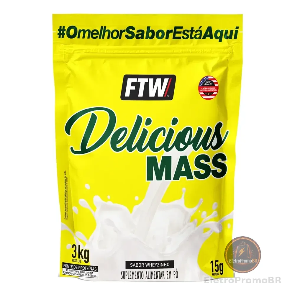 Delicious Mass Hipercalórico Refil 3kg Sabor Wheyzinho - Ftw