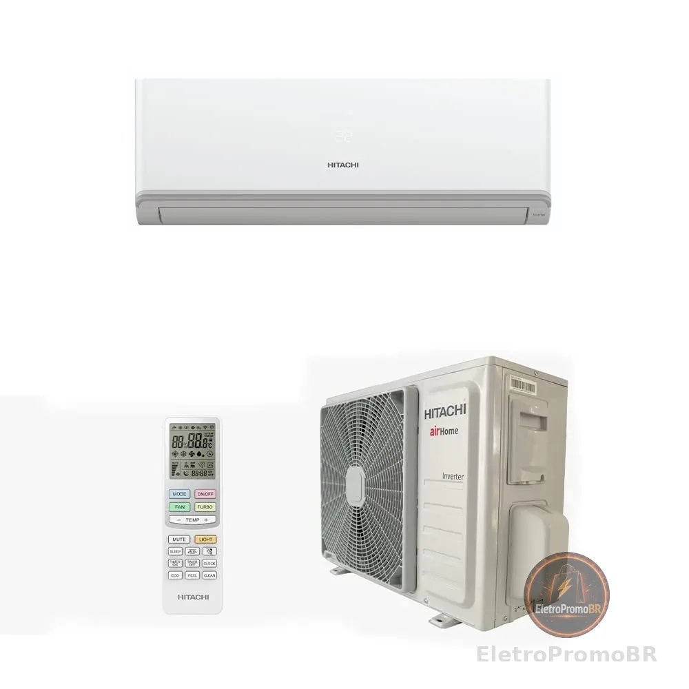 Ar Condicionado Split Hi Wall Inverter Hitachi AirHome 12.000 Btus Frio 220V R-32