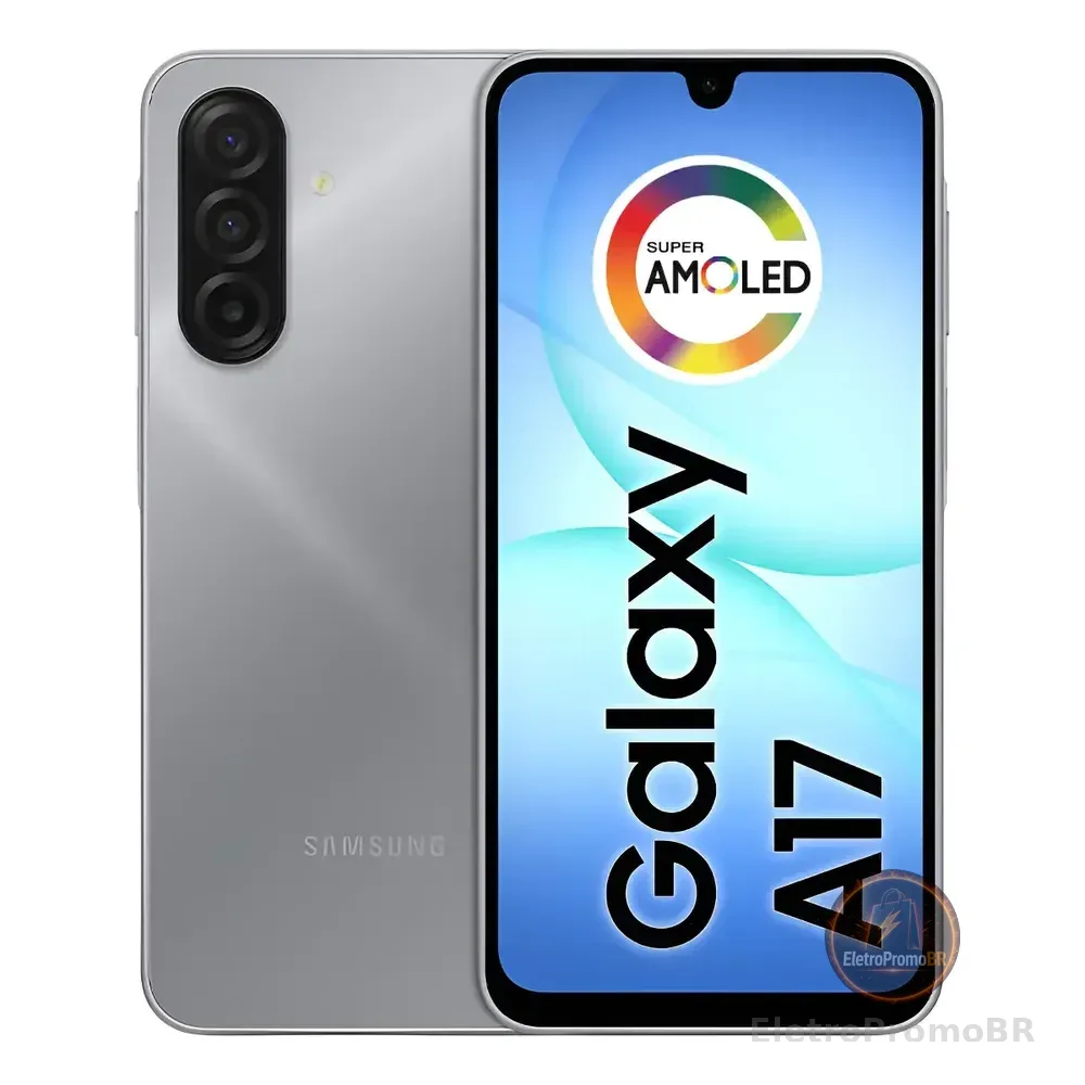 Celular Samsung Galaxy A17 Com Ia, 256gb, 8gb Ram, Câm De 50mp, Tela De 6.7 , Nfc, Ip54 - Cinza