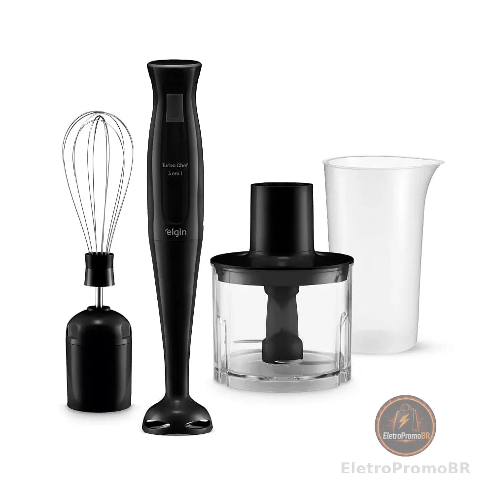 Mixer Vertical Turbo Chef Elgin 3 em 1 200W Preto 220v