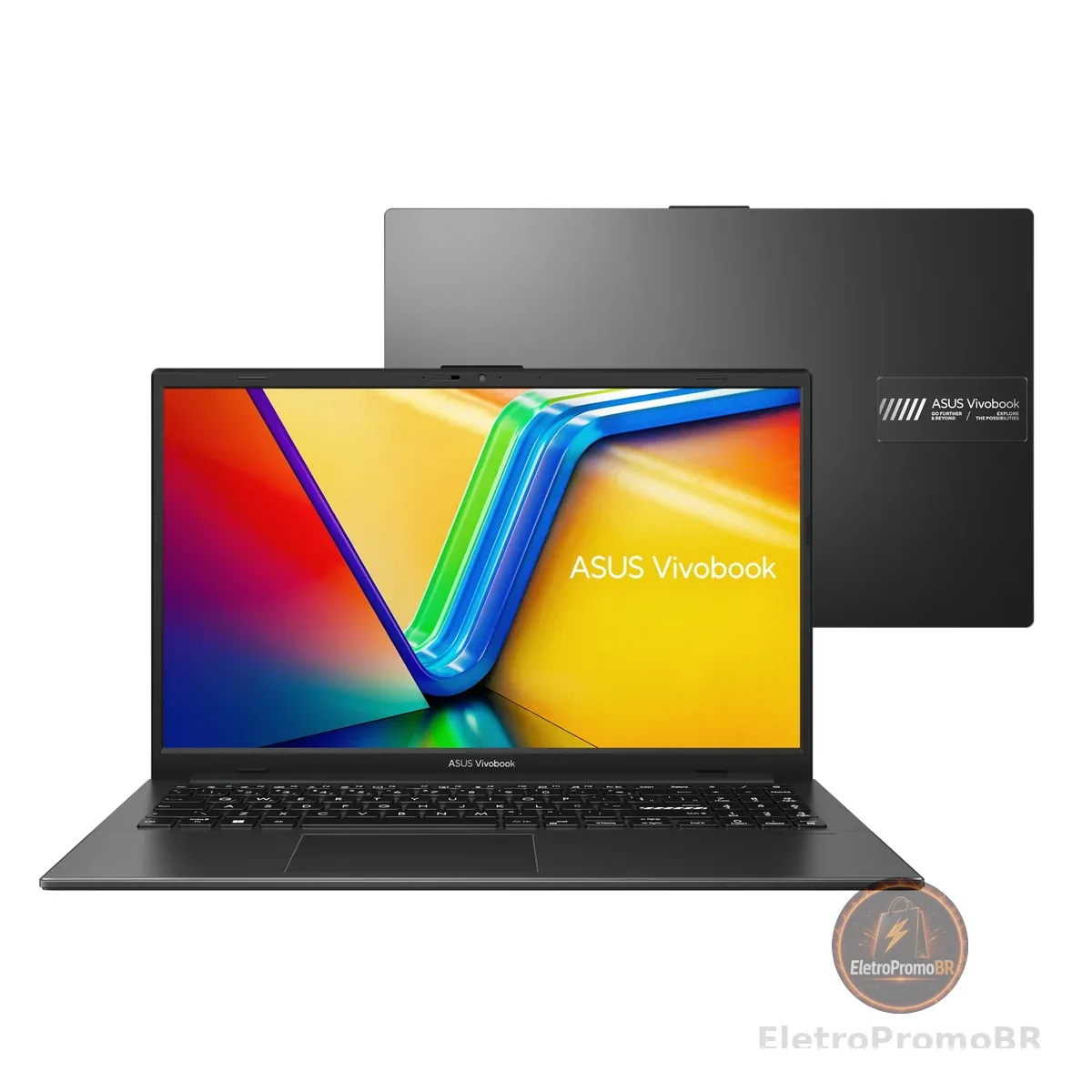 Notebook ASUS VivoBook Go 15, AMD RYZEN 5 7520U, 8GB, 512GB SSD, KeepOS, Tela 15,6" FHD, Mixed Black - E1504FA-NJ732