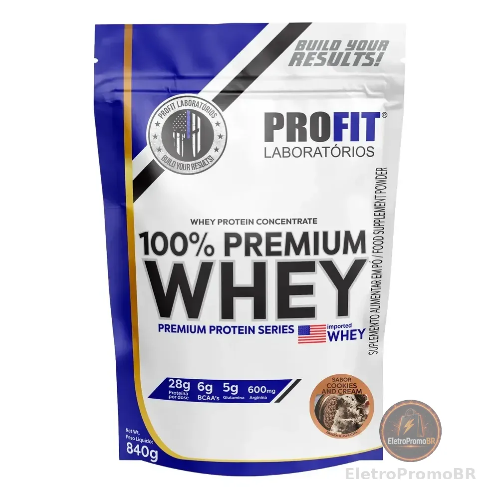 Whey Protein 100% Concentrado Premium 840g Profit Sabor Cookies Cookies And Cream