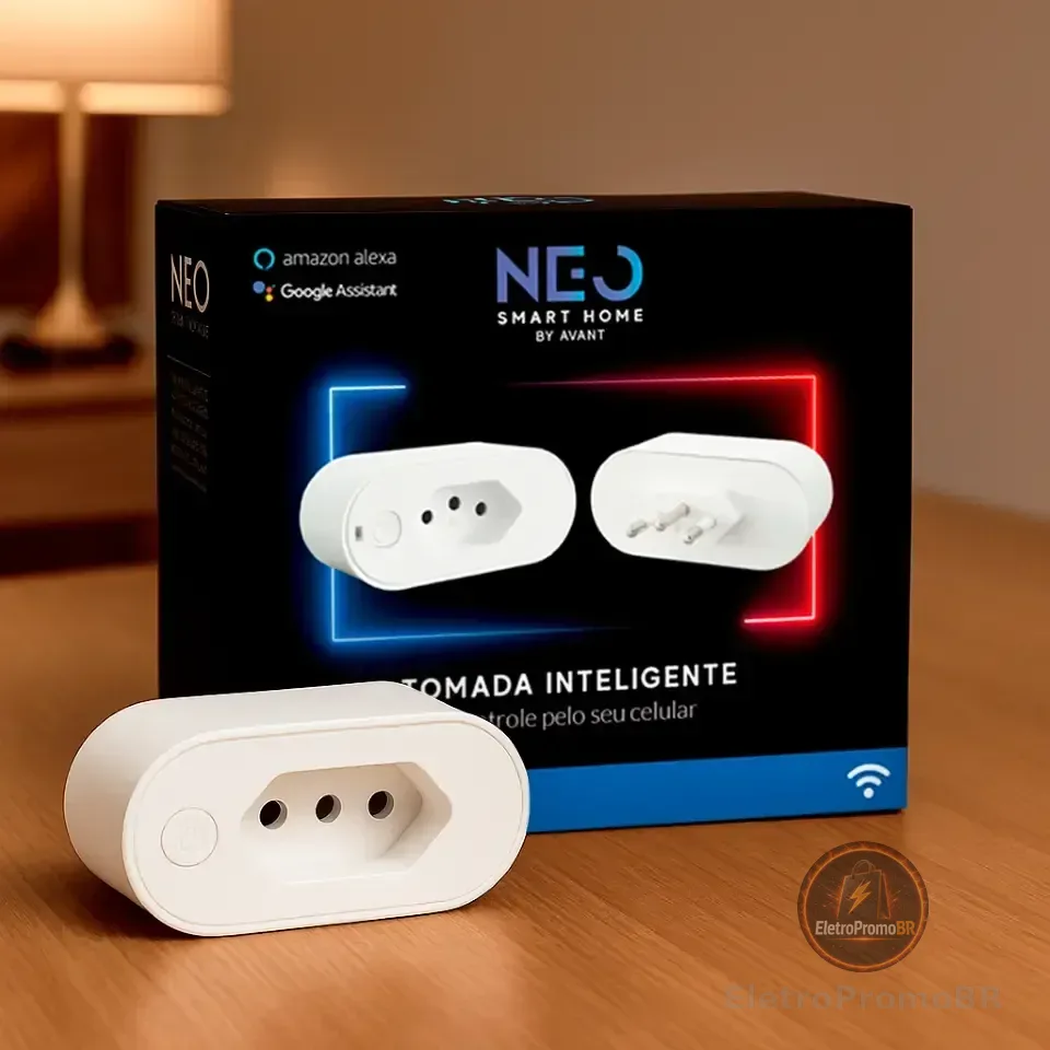 Tomada Inteligente Smart Wi-fi 2.4 Ghz 10a 110v/220v Bivolt Branco Cod: 291990608 Neo Avant