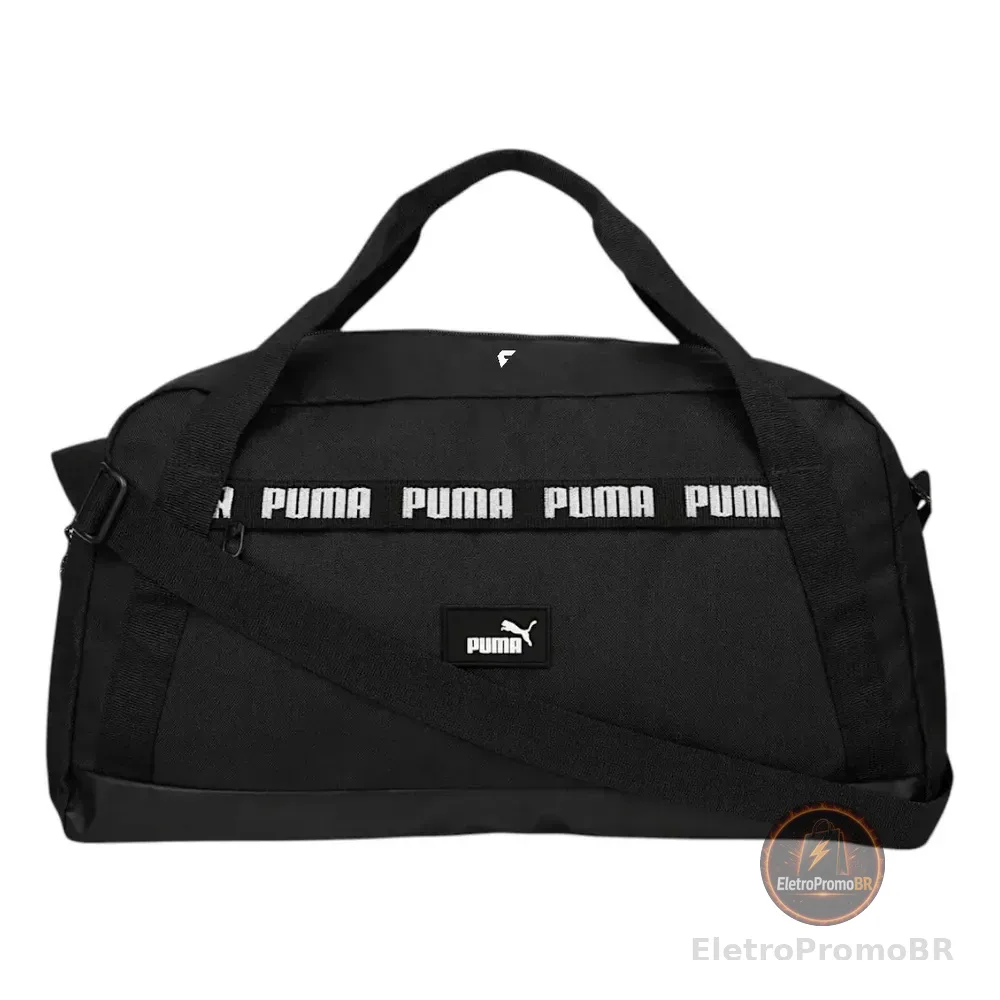 Bolsa Puma Phase Tape Small Sports Unissex Preta Lisa