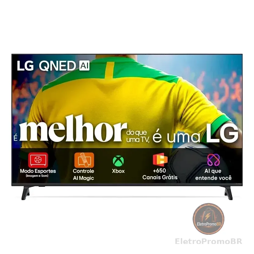 Smart Tv 4k 65  LG Qned73 Portal De Games Processador Ai 7 Ger8 4k Super Upscaling Google Cast Integrado Controle Ai Magic Webos 25 Modo Esportes Alerta De Esportes