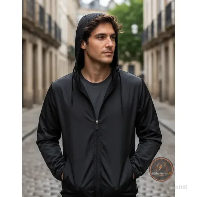 Corta Vento Jaqueta Masculina Impermeável Blusa Capuz