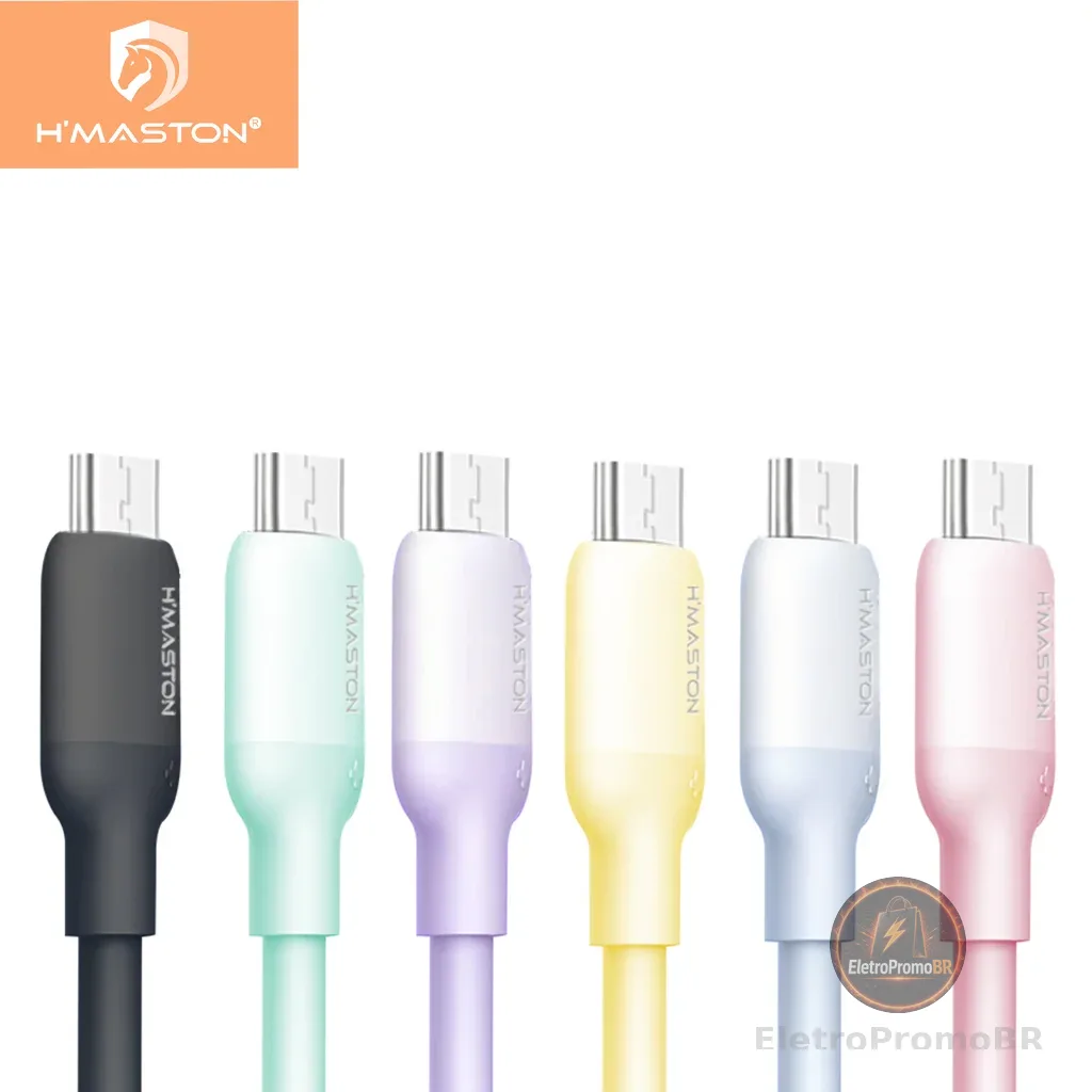 H'maston SJX14 Cabo Carrega Macaron Usb Dados Turbo Celular V8/ tipo c/ ios 1Metros