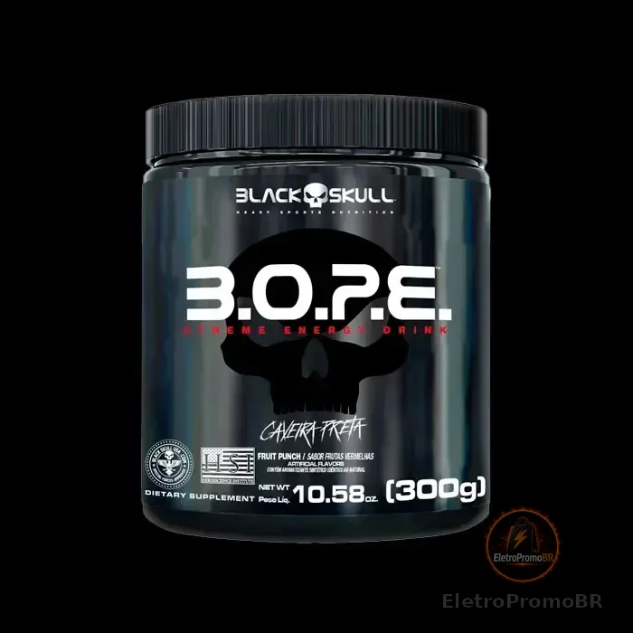 Suplemento Em Pó Bope 300g - Caveira Preta - Black Skull Sabor Frutas Vermelhas