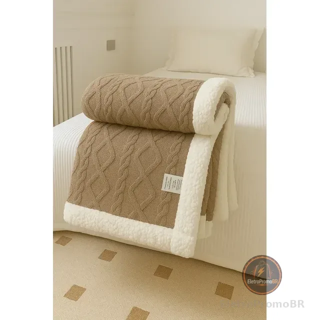Cobertor Manta De Casal 2,00x1,80 Canelada Sherpa Cores