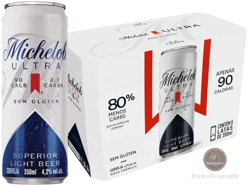 Cerveja Michelob Ultra Superior Light Beer 8 Unidades Lata 350ml