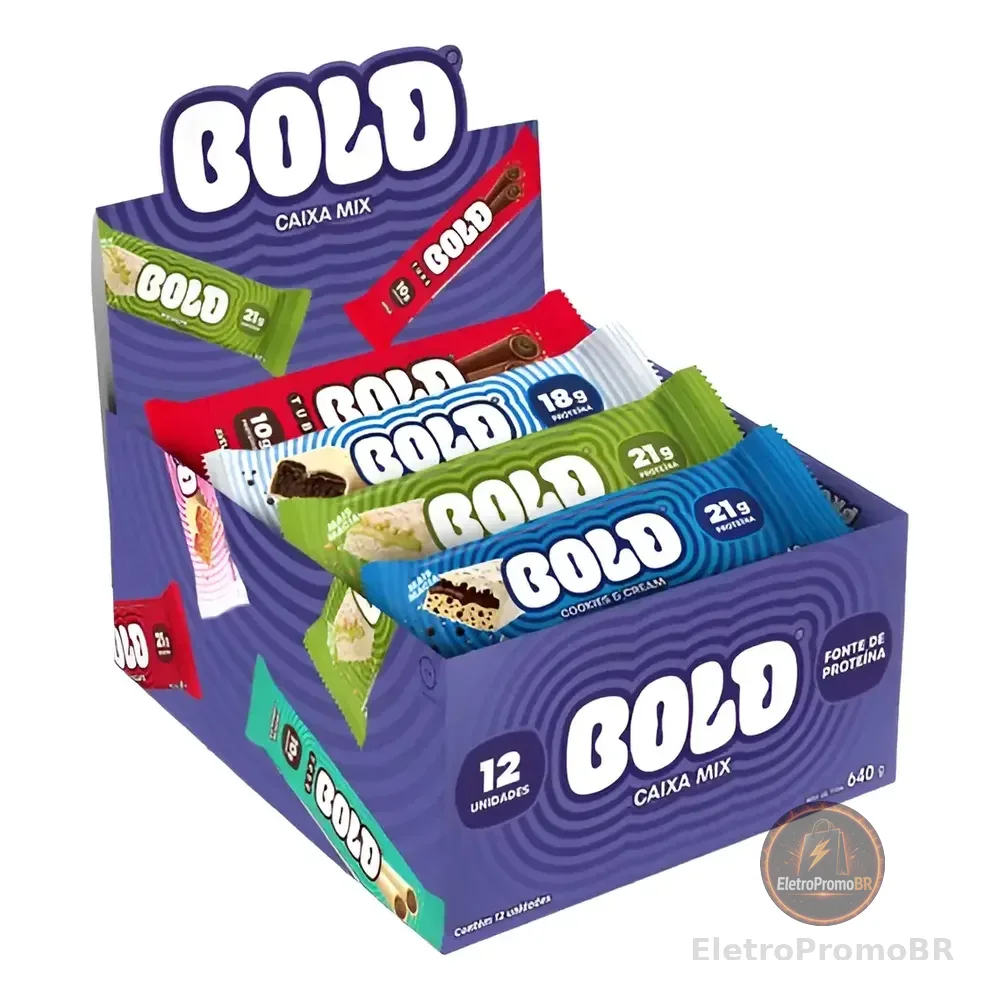 Bold Barra De Proteína Caixa Mix Snacks Variados - Caixa Com 12 Unidades Misto