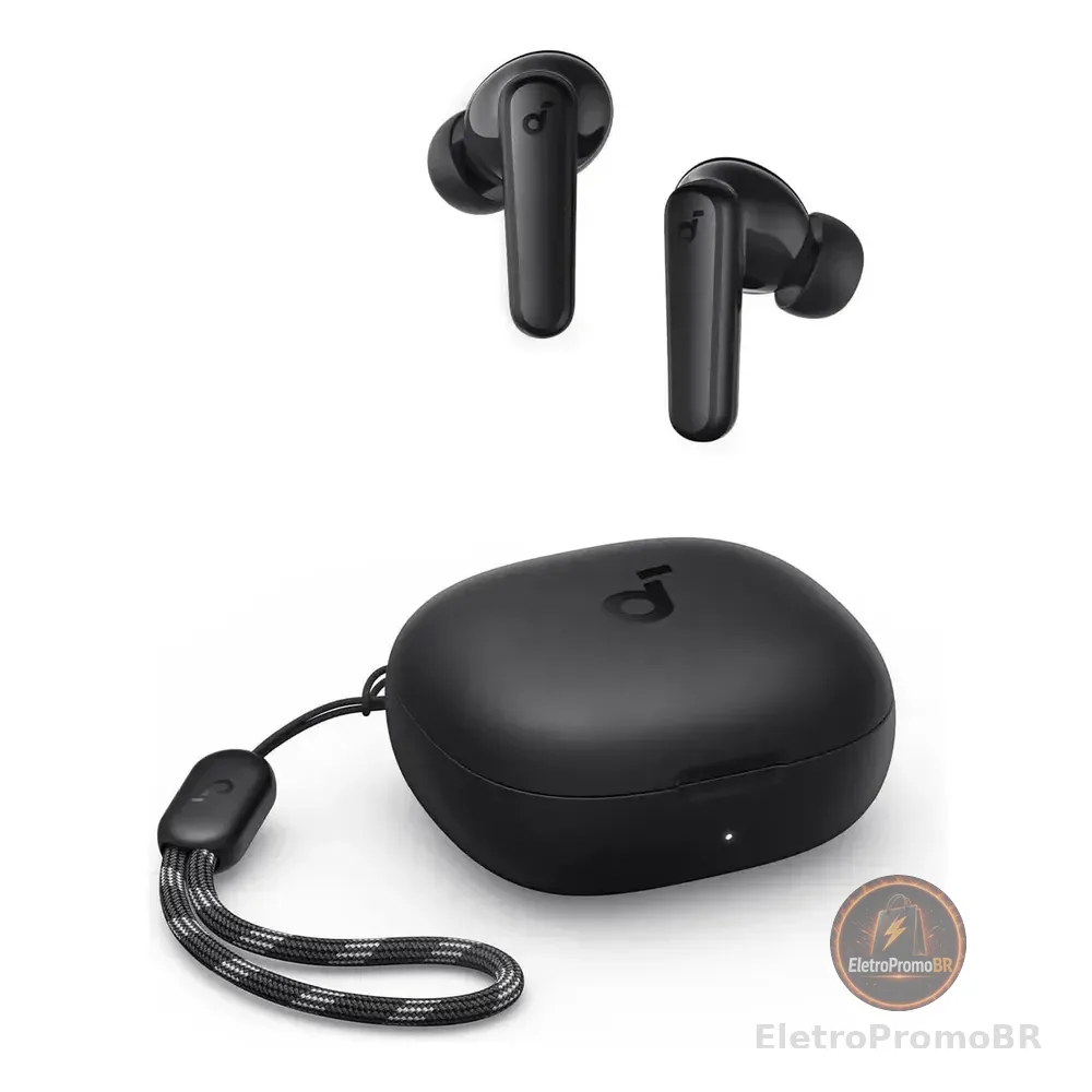 Fone De Ouvido Soundcore By Anker P20i Graves Poderosos E Impactantes Bluetooth 5.3 30h De Reprodução Resistência À Água 2 Mics Ia Para Chamadas Claras Personalização De Som Via App Cor Preto