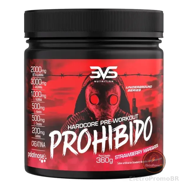 Pré Treino Prohibido 360g - O Mais Forte 2g De Beta Alanina