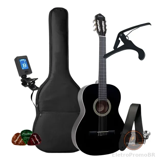 Kit Violão Iniciante Giannini Acústico N14 Nylon Completo