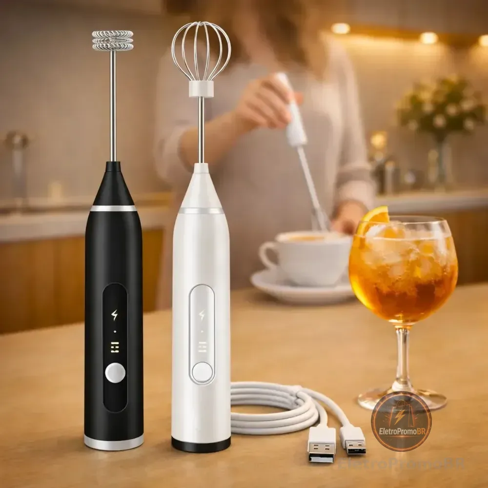 Mini Mixer Misturador De Bebidas Elétrico 2 Em 1 Portátil Recarregável Mexedor De Ovos Whey Leite Café Espuma Shake Drinks Capuccino Suco Comica Sortido