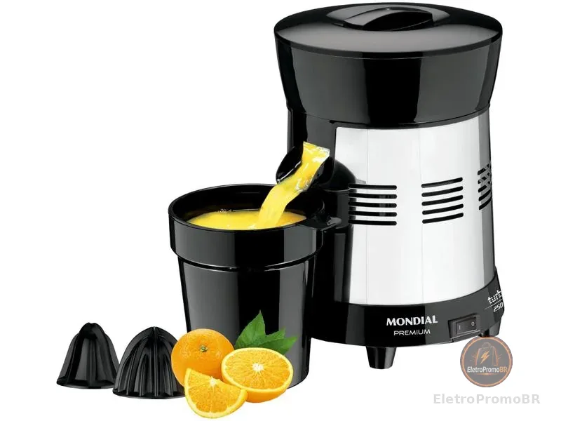 Extrator de Frutas Mondial Premium Turbo Preto Bivolt E-10