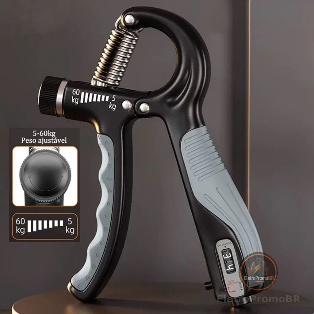 Hand Grip Com Ajuste De Intensidade 5-60kg Handgrip Fitness Malhador De Mão Com Contador