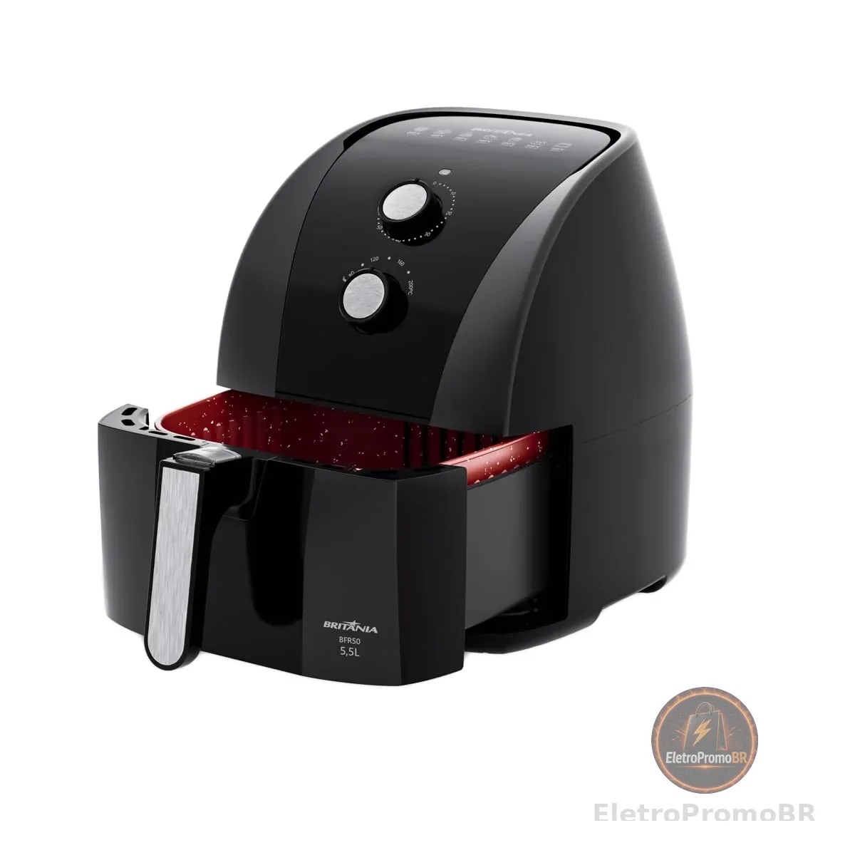 Fritadeira Air Fryer Britânia 5,5L 1500W BFR50 Redstone 220V