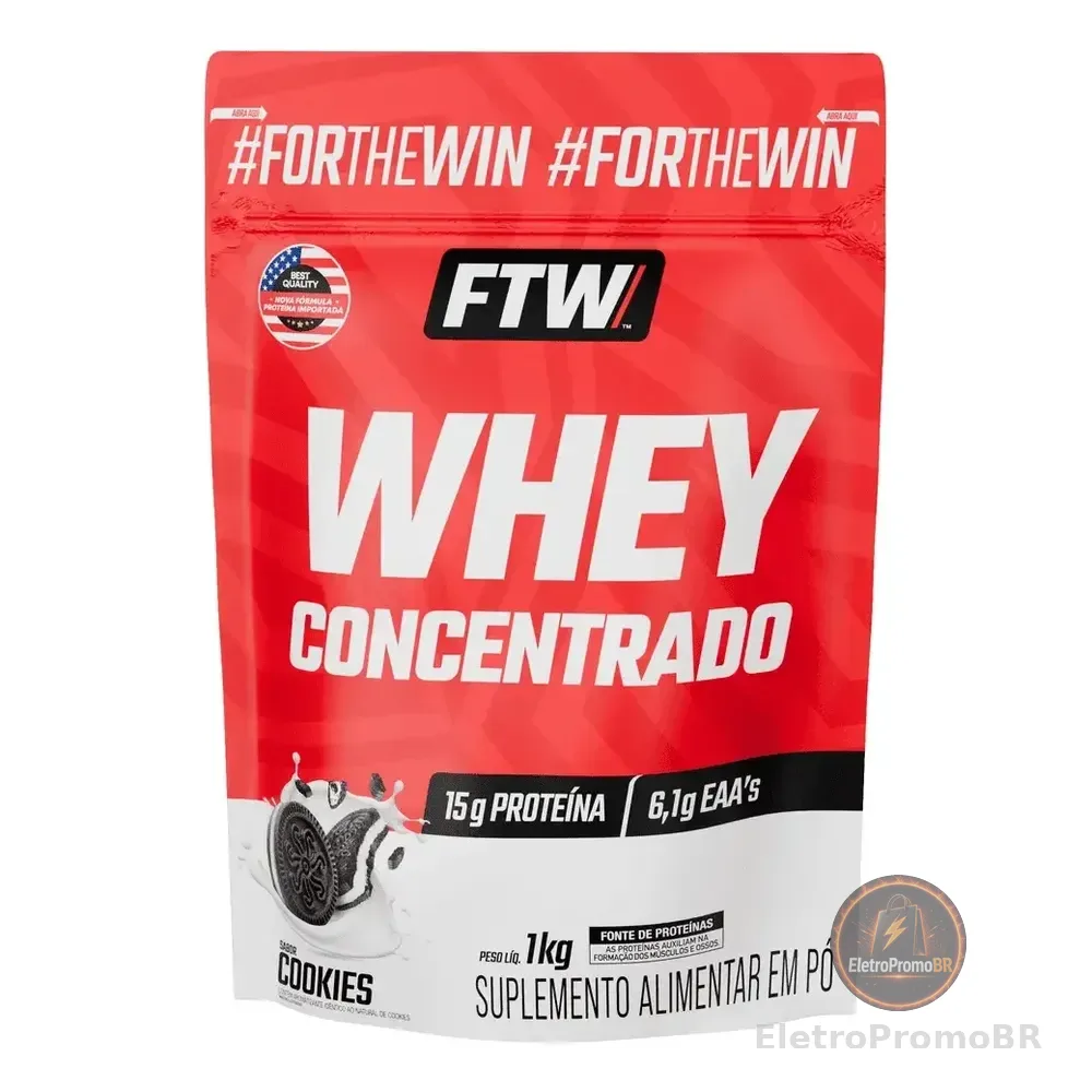 Whey Protein Concentrado 1kg Sabor Cookies - Ftw Biscoitos