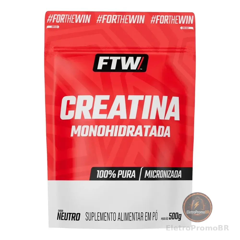 Creatina Monohidratada Pura 500g Refil Suplemento Em Pó 100% - Ftw Sem Sabor