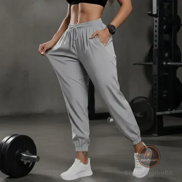Calça Jogger Tactel Soltinha Slim Academia Esportiva