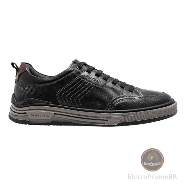 Tenis Democrata 100% Couro Sapatenis Versatil Casual Moderno