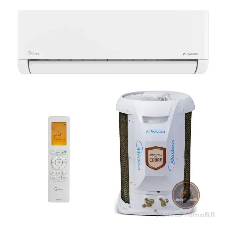 Ar Condicionado Split Hi Wall Midea Airvolution Inverter 9.000 Btus Frio R-32 Branco 220v