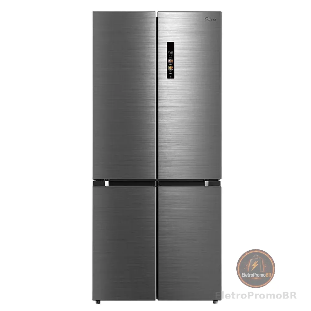 Geladeira Frost Free 4P 474L Inverter Smart cor Inox Midea MD-RF691FGD463 - Bivolt