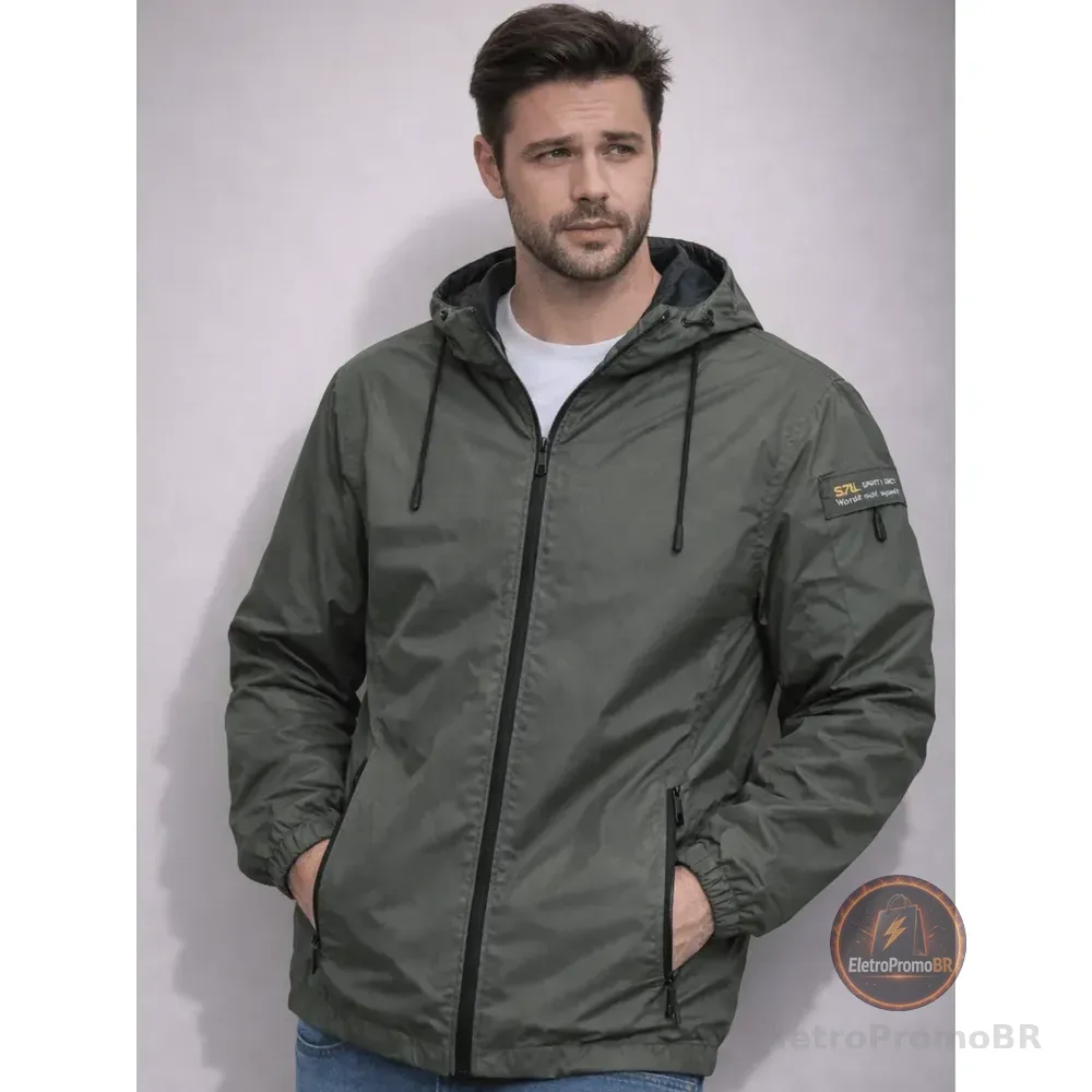 Jaqueta Corta Vento Masculina Vício Fatal Repele Líquido Verde G