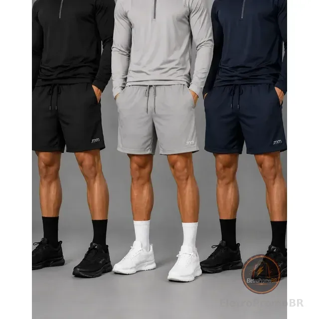 Kit3 Short Futebol Bermuda Masculina Academia Treino Esporte