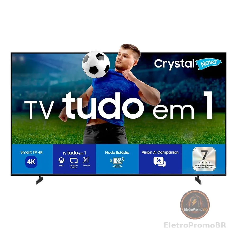Samsung Smart TV 70" Crystal UHD 4K U8500F 2025, Xbox Cloud Gaming, Canais Gratuitos, 7 Anos de Atualização, AI Energy Mode, Alexa integrada