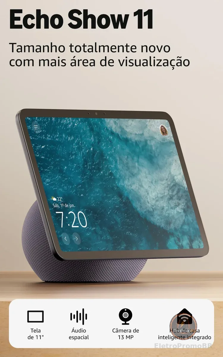 Amazon Echo Show 11 - Smart display Full HD de 11" redesenhado com mais área de visualização, áudio espacial e Alexa, Cor Grafite